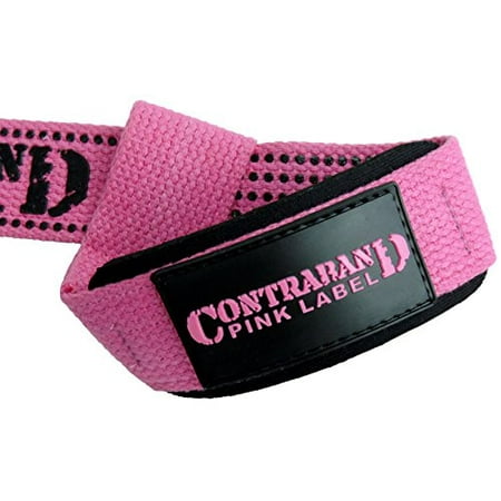 Super Grip Strap Pad - Contraband Pink Label 2027 Padded Cotton Lifting Straps w/Silicone Injection Grip (PAIR)