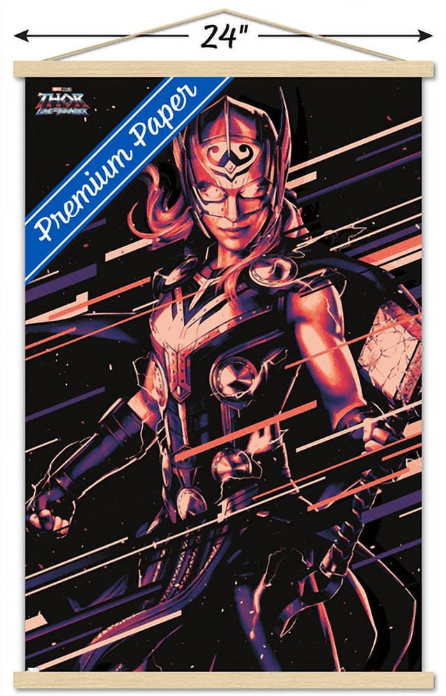 Marvel Thor: Love and Thunder - Mighty Thor Wall Poster with Magnetic Frame, 22.375" x 34"