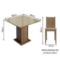thumbnail image 3 of Juego de Comedor Mesa con Tablero de Cristal 4 Sillas Marrón/Crema/Sintético Beige Perla Madesa, 3 of 10