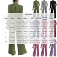 thumbnail image 3 of Bloomae Women's Long Sleeve Turtleneck Jumpsuit - Stretchy Ribbed Wide-Leg Casual One-Piece Back Cutout Rompers Loose Fit Overall Pants with Pockets, 3 of 5