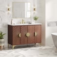 thumbnail image 7 of Bowery Hill 48" Solid Mango Wood Bathroom Vanity in White/Walnut, 7 of 7