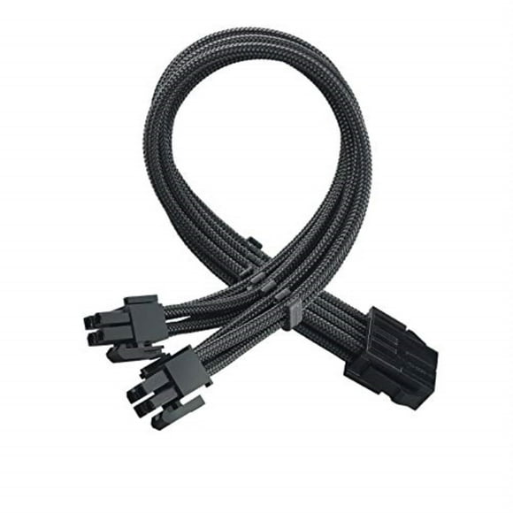 SilverStone Tech Inc PP07E-EPS8B SST-PP07E-EPS8B, Câble d'Extension 4+4 Broches Noir, 18AWG, Peigne Câble Noir x 4