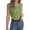 Green, variant on Ymauqau Crop Tops for Women Cap Short Sleeve Scalloped Crew Neck Hollow out Slim Knitted T-Shirts Soft Casual Blouses Going out Tops