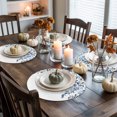 thumbnail image 4 of Blue Floral Round Braided Placemats Set of 8, Thanksgiving Fall Heat Insulation Place Mats Washable Non-Slip Table Mats for Kitchen Dining Party, 15 Inches, 4 of 9