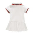 thumbnail image 2 of Baby Girl Dress Toddler Kids Girls Summer Solid Polo Dress Short Sleeve Breathable Lightweight Casual Dresses Toddler Dresses White 1 Years-2 Years, 2 of 3