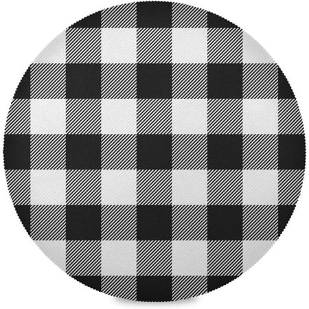 

Hidove Black White Buffalo Plaid Round Placemats Set of 4 Non-Slip Table Mats Washable Heat Resistant Place Mats for Kitchen Dining Table Home Decor 15.4 Inch