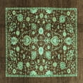 thumbnail image 1 of Ahgly Company Indoor Square Abstract Turquoise Blue Modern Area Rugs, 3' Square, 1 of 4