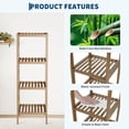 thumbnail image 7 of Garvee 4 Tier Wooden Shelf Rack, with Slatted Shelves, 12.9 x 12.9 x 18.5", Walnut, 7 of 7