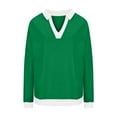 thumbnail image 3 of WEAIXIMIUNG Sweat-Shirt pour Femmes Mode Décontractée Col en V Manches Longues Sweat-Shirt Col Rabattu, 3 of 3