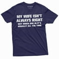 thumbnail image 4 of Men'S Funny My Wife Is Not Always Right T-Shirt Anniversary Husband Wife Humor Tee Shirt (Xx-Large Grey), 4 of 6