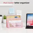 thumbnail image 4 of Mail Organizer for Desk, 3-Slot Mesh Metal Mail Holder countertop, Letter Holder, Office Desktop Envelope and Document Storage Rack (Pink), 4 of 6