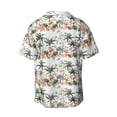 thumbnail image 2 of Xecao offers the Flamingo Palm Trees for Men's Casual Short-sleeved Shirt, a button-up collared shirt with a pocket, perfect for beach vacations and yacht travel in the XX-Large size., 2 of 7