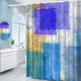 thumbnail image 5 of Blue Purple Modern Abstract Shower Curtain Oil Painting Splicing Multi-Color Design Bath Curtain Aesthetic Block Art Painting Graffiti Shower Curtains Rustic Bathroom Decor 72 x 72 Inches, 5 of 5