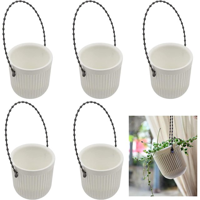 Macetas colgantes Maceta colgante - Cadena de plástico, adecuada para jardinería doméstica, decoración del hogar