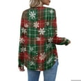 thumbnail image 4 of Stichou Womens Snowflakes Shirts Flannel Long Sleeve Button Down Henley Shirts Dressy Casual Fall Ladies Tops and Blouses Army Green S, 4 of 4