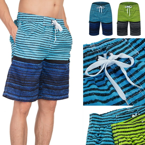 Men's Classic Swim Trunks, with Mesh Lining Beach Board Shorts, Swim Shorts with Pockets