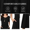 thumbnail image 4 of AskLazy Women's Summer Mix Casual Short Sleeve Crew Neck Loose Tiered Long Dress With Pockets,US Size,Black,L, 4 of 7