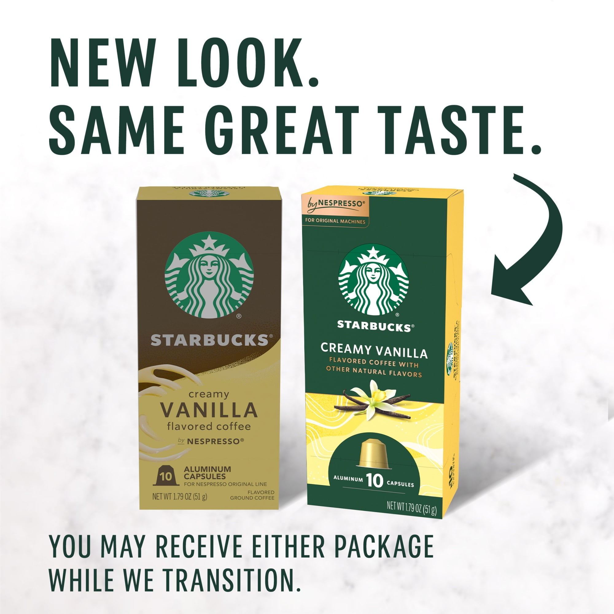 Starbucks By Nespresso Original Line, Creamy Vanilla, Flavored Roast Nespresso Pods, 10 Count, 5 Pack