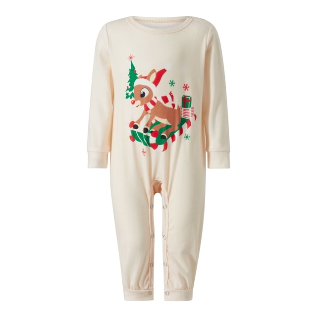 Pijamas navideños para toda la familia, conjunto de camiseta de manga larga con estampado de ciervos y pantalón para adultos, niños, bebés y perros.