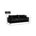 thumbnail image 3 of Meridian Furniture Naomi Contemporary Velvet Sofa in Black, 3 of 8