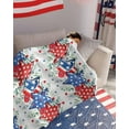 thumbnail image 4 of Eucalyptus 4th of July Throw Blankets, Patriotic American Flag Stars Soft Fleece Blanket Decorative for Home Sofa Couch Chair Living Bedroom,50x80 inches, Grey Gingham, 4 of 7