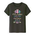 thumbnail image 2 of Mujeres Manga Corta de Verano Tops Pascua Impresa Cuello Redondo, Blusa de Moda Casual para la Primavera, 2 of 5
