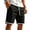 Black, variant on Mens Solid Zip Pocket Shorts Drawstring Elastic Waist Loose Fit Color Block Short Pants Leg Quick Dry Summer Athletic Running Swim Trunks