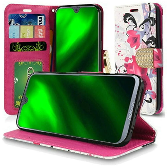 GSA Fashion Flip Wallet Case for Motorola Moto G7 Power & Supra - Water Lily
