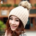 thumbnail image 6 of CDAR Women Winter Warm Braided Crochet Knitting Hat Girl Beret Ski Beanie Ball Cap, 6 of 7