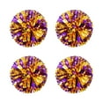 thumbnail image 1 of Soidarity 4 paquetes/lote de pompones de porristas para actuaciones vibrantes, ligeros y portátiles, amplia aplicación Animadoras Oro mixto morado, 1 of 6