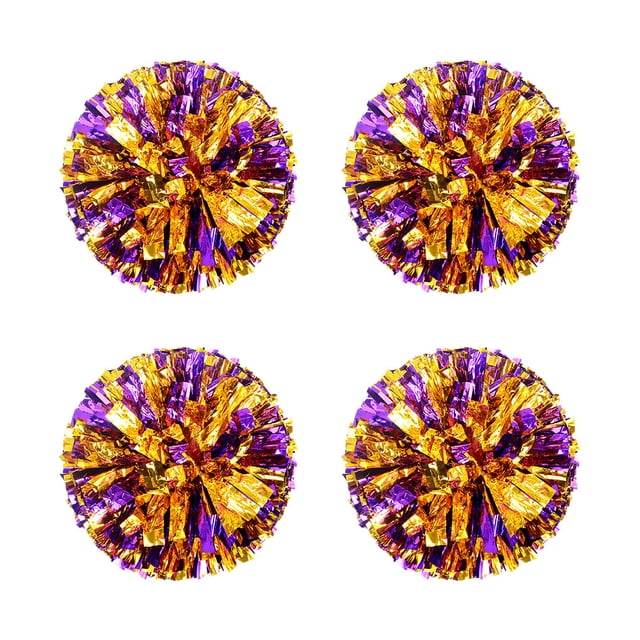 Soidarity 4 paquetes/lote de pompones de porristas para actuaciones vibrantes, ligeros y portátiles, amplia aplicación Animadoras Oro mixto morado