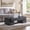 Black, variant on IFMust 47" Modern Coffee Table, Sturdy Block Legs Design Console Table with 2 Hidden Drawers for Living Room, Bedroom, Office,Brown