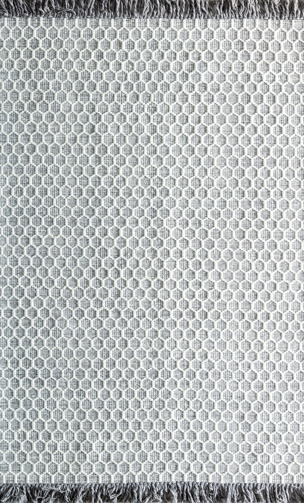 Rugs America RS10A Honeycomb Geometric Bohemian Gray Area Rug, 5’0”x7’0”