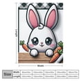 thumbnail image 4 of JEUXUS Flannel Blanket Throw Blanket (Universal 1) Easter, Spring Bunny Carrot Black White Plaid Excellent Hand Feel White, 4 of 6