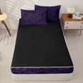 thumbnail image 4 of Homewish Classic Damask Skull Zipper Twin Comforter Sets with Fitted Sheet and 2 Pillowcases for Kids, Violet Vintage Gothic Floral Zipper Bedding Set, Black Reversible, 4 Pieces, 4 of 6