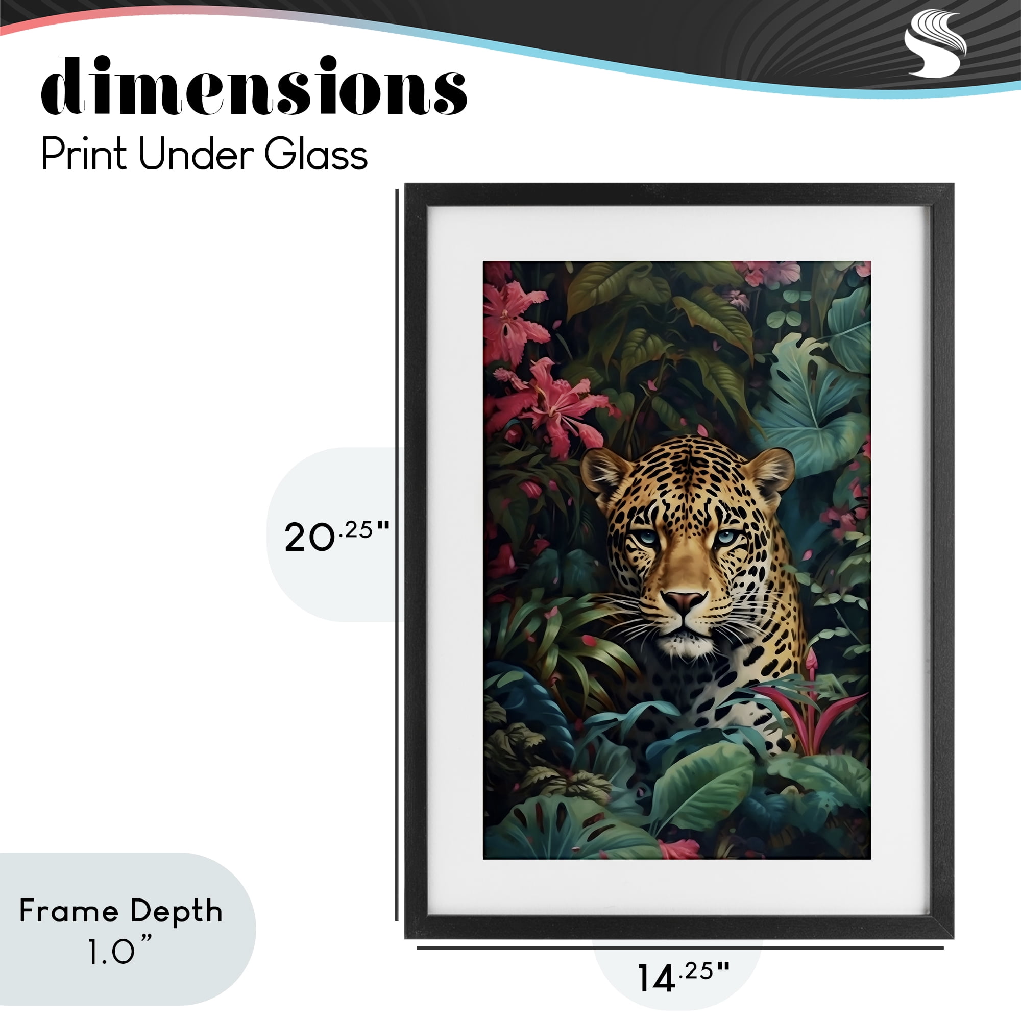 Stupell Industries Jaguar with Silent Emerald Gaze Black Framed Print Under Glass, design by Creative Studio