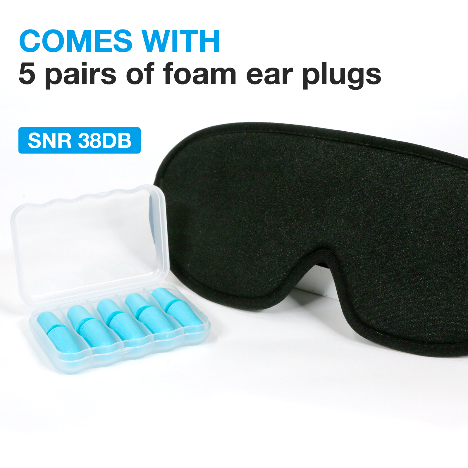LYSIAN 3D Sleep Eye Mask with Earplugs Black photo 3