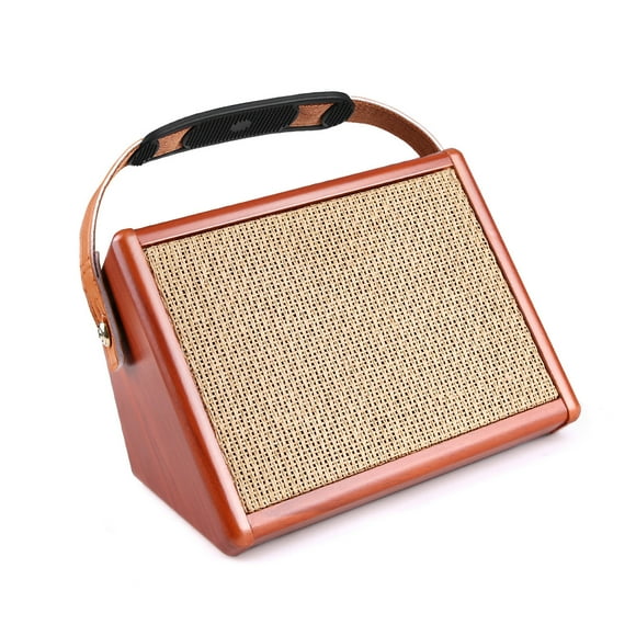 AC-15 15W Portable Acoustic Guitar Amplifier Amp BT Speaker with Microphone Input Supports Bass Treble Control Reverb Effect Built-in Rechargeable Battery