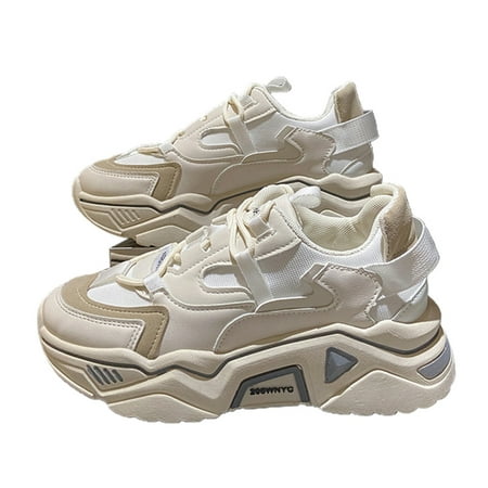 

Women s Casual Shoes Increase Sports Shoes Air Cushion Sneakers Sport Breathable Shoes Running Anti-Slip Lightweight 39 Beige