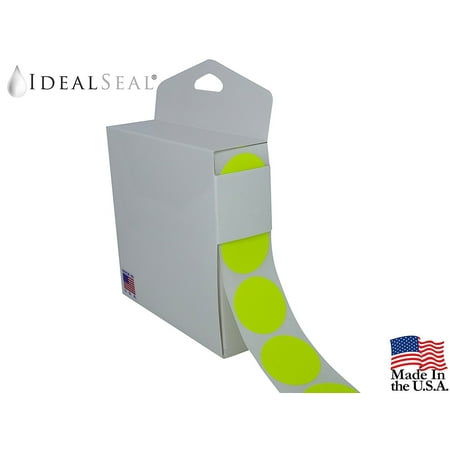 Multi Colored Polka Dots Color Coding Labels Super Bright Neon Yellow Round Circle Dots (With Easy Dispenser Box) For Organizing Inventory 1.5 Inch 500 Neon Yellow ()