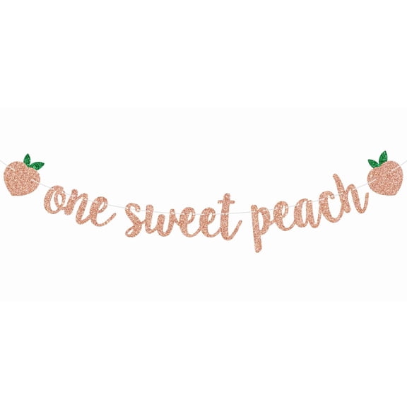 One Sweet Peach Banner, Peach First Birthday, Fruit Theme Happy 1st Birthday/Baby Shower Party Decorations for Kids