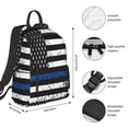 thumbnail image 2 of Honeii Thin Blue Line Flag Print Lightweight Backpacks,Carry on Backpack,Durable Backpack for School, Work & Travel, 2 of 7
