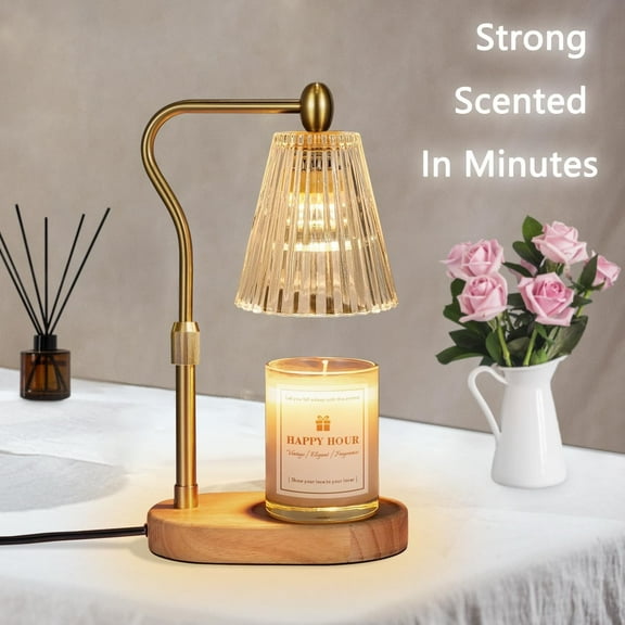 Candle Warmer Lamp with Timer & Dimmer - Adjustable Height Vintage Home Decor for Bedroom New Home, Perfect for Scented Jars