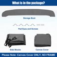 thumbnail image 3 of Unique Bargains 1 Set 600D 4 Bow 8'L x 97"-103"W Bimini Top Canvas Cover with Side Blocks Storage Boot , Deep Gray, 3 of 7