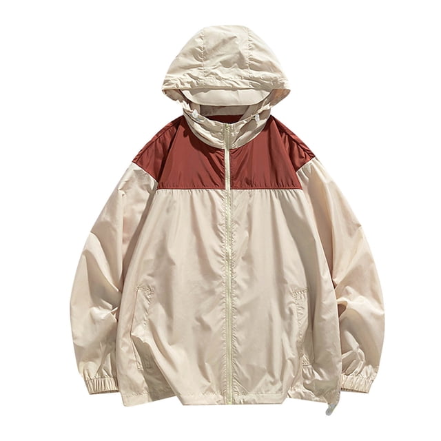 Handshe Veste Extérieure à Capuche pour Hommes, Couleur Tendance - Style Ample, Protection Solaire, Couple
