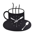 thumbnail image 1 of Reloj de pared grande de 30 x 29 cm, con forma de taza de café y números romanos grandes, silencioso, funciona a pilas, para interiores, hogar, sala de estar y cocina., 1 of 7