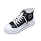 thumbnail image 4 of Moda mujer Rhinestone Street Fashion High-top Sneakers Street Shooting Zapatos blancos Wmkox8yii FOPL1216, 4 of 5