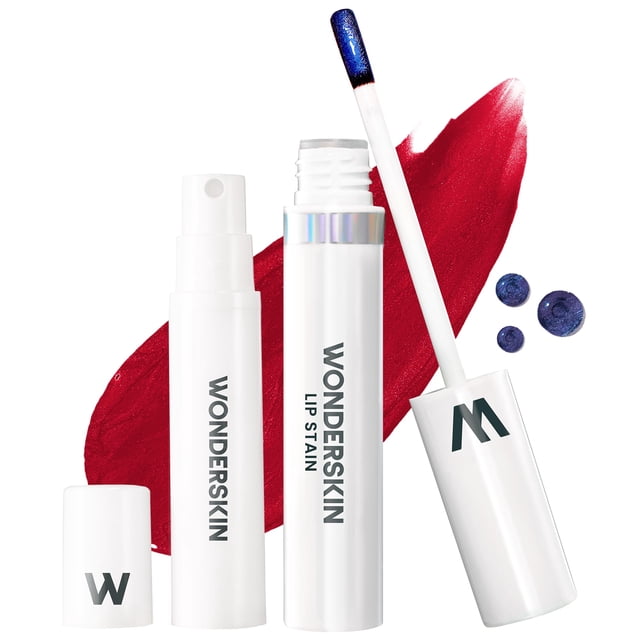 Wonderskin Masque et Kit de Révélation des Teintures à Lèvres Wonderblading All Day - Longue Durée, Teinte à Lèvres Rouge Imperméable, Kit de Maquillage Naturel Anti-Transfert (Divine)