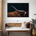 thumbnail image 3 of Elephant Stock Cow Texas Longhorn Wall Art - Horizontal Canvas Wall Art - Living Room Wall Decor - Animal Canvas - Black And Green Decor - 48" x 32", 3 of 8