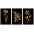 thumbnail image 3 of PixonSign Canvas Print Wall Art Set Gold and Black Flower Array Floral Wilderness Illustrations Minimalism Farmhouse/Country Group Dramatic Multicolor Dark for Living Room, Bedroom, Office - 24"x36"x3, 3 of 5